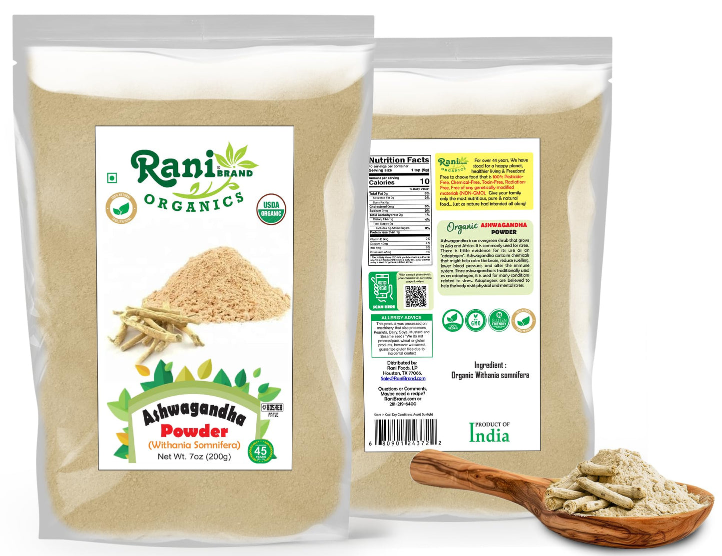 Rani Brand Authentic Indian Products Ashwagandha Powder 7 Ounce
