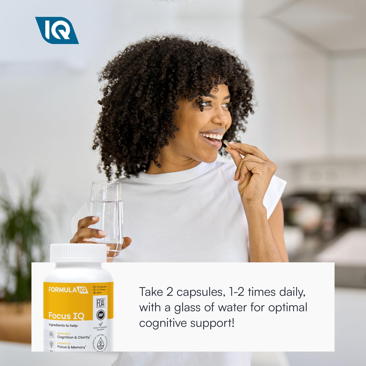 FIQ Formula IQ Focus IQ Brain Supplements for Memory and Focus 60 Capsules