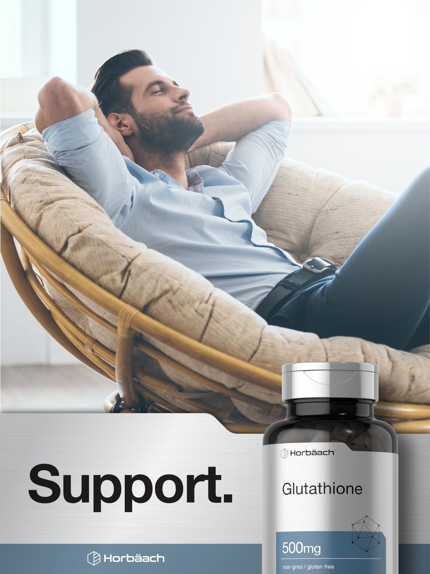 Horbäach Glutathione 500mg Capsule, 60 Count