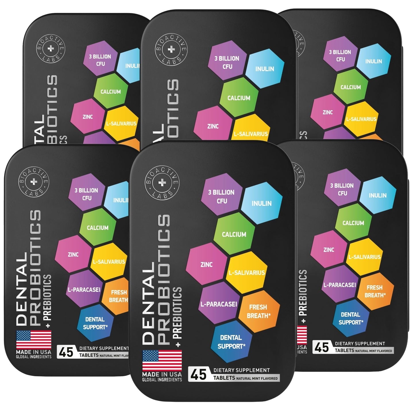BIOACTIVE LABS Dental Probiotics for Teeth and Gums - Lactobacillus Salivarius Probiotic and Prebiotic Blend, 270 Tablets