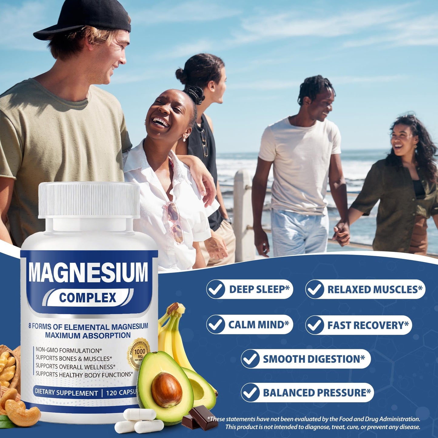 Purpleaf Magnesium Complex Supplement 1000mg Softgels 120