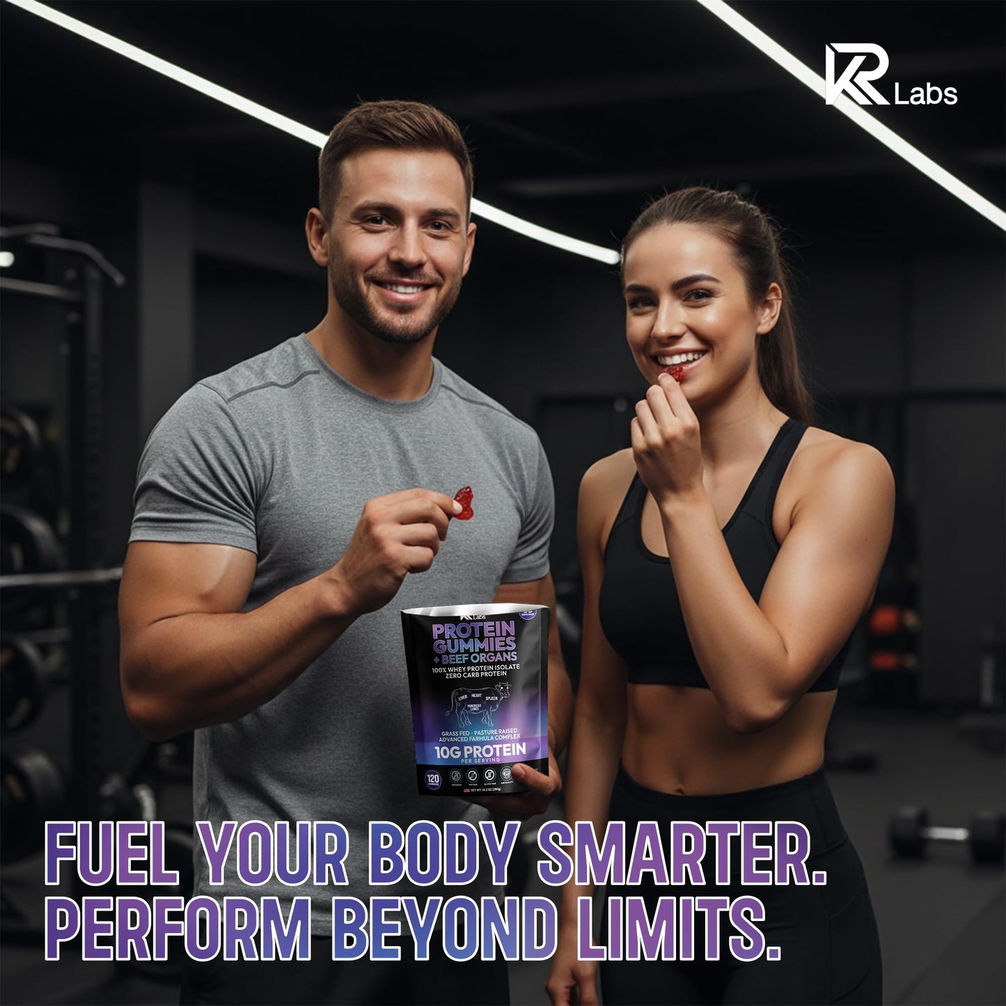 KR Labs Zero Carb 100% Pure Whey Isolate Protein Gummies, 120 Gummies
