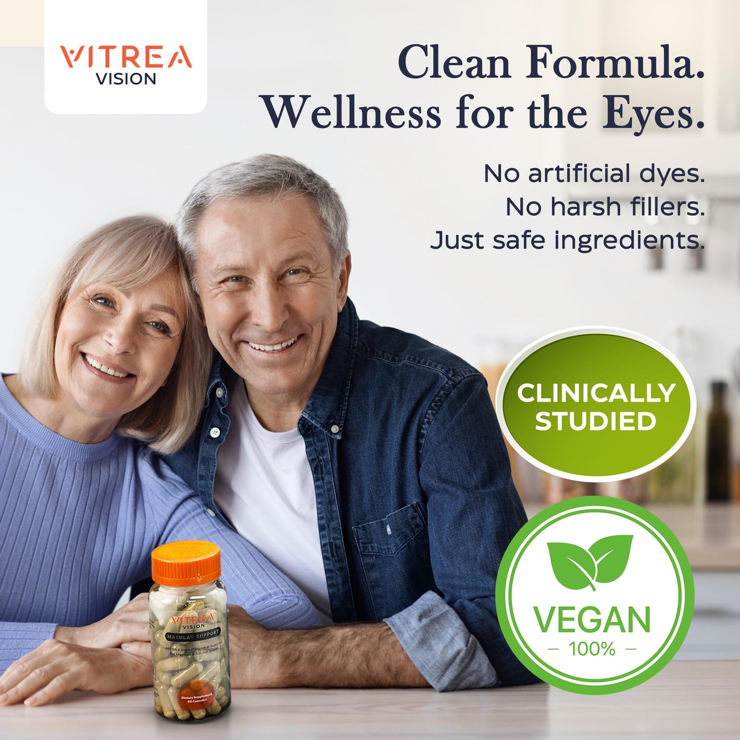 Vitrea Vision Macular Support AREDS2 Eye Supplement with Lutein, Zeaxanthin, Marigold & 13 Nutrients 60 Capsules