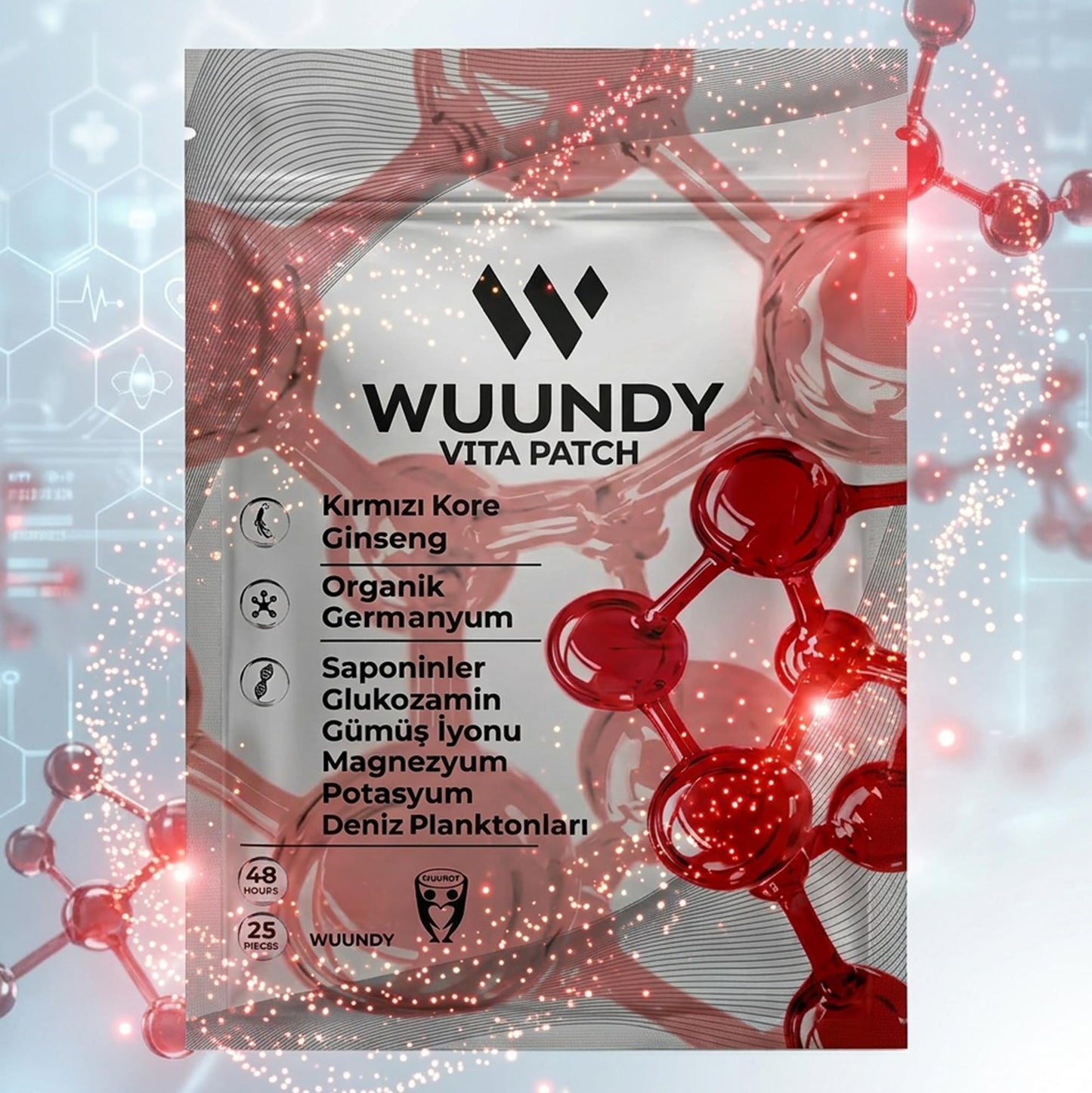 the mask el turko Painless Herbal Transdermal Body Patch with Korean Red Ginseng & Magnesium Gummy, 25