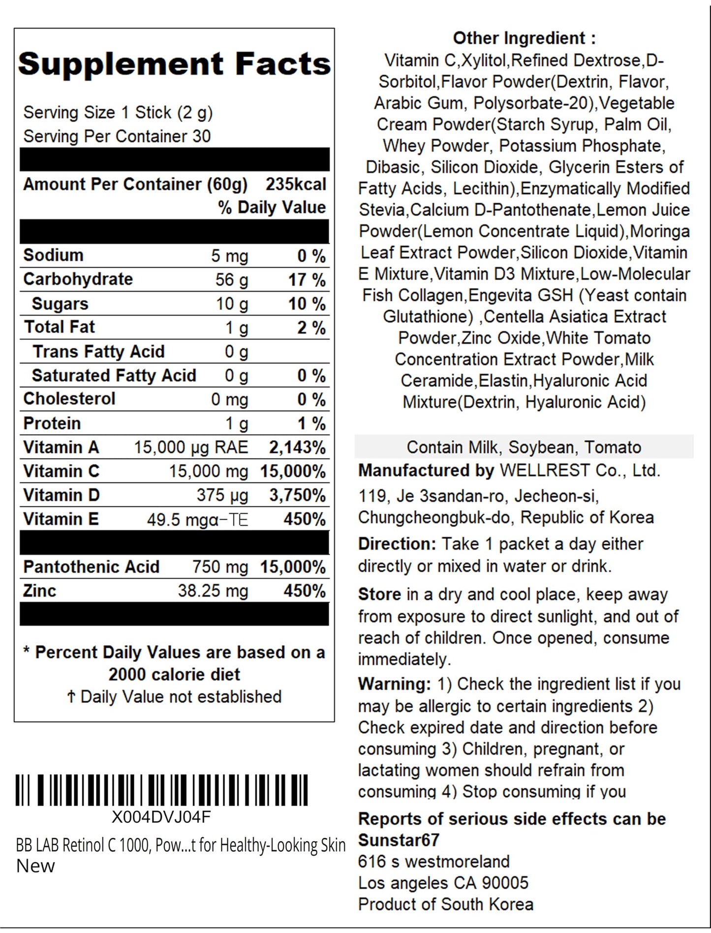 BB LAB Retinol C 1000 Powder 2.4 Ounce