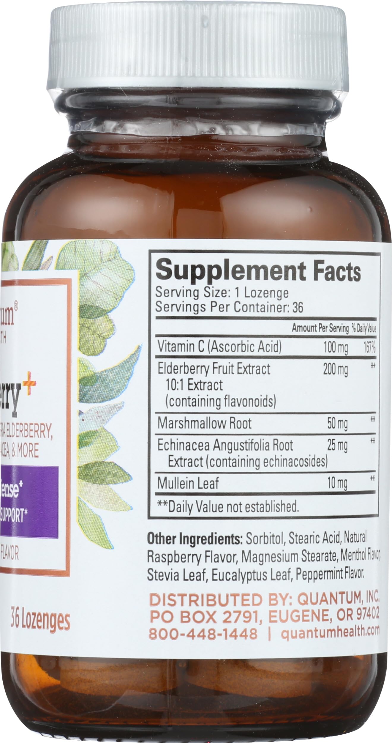 Quantum Raspberry Elderberry Lozenges, 36 Count
