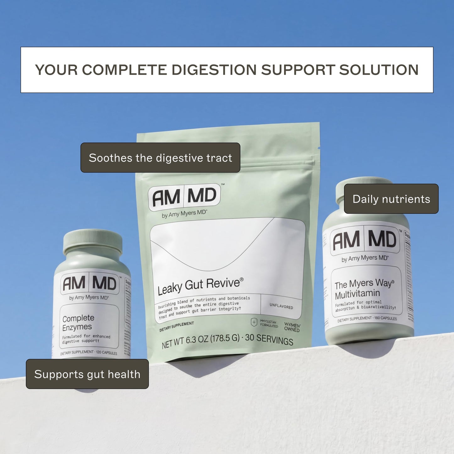 Amy Myers MD Complete Enzymes Gut Care & Digestive Health Support Supplement - Daily Healthy Microbiome Support Nutritional Supplement Capsules, 120