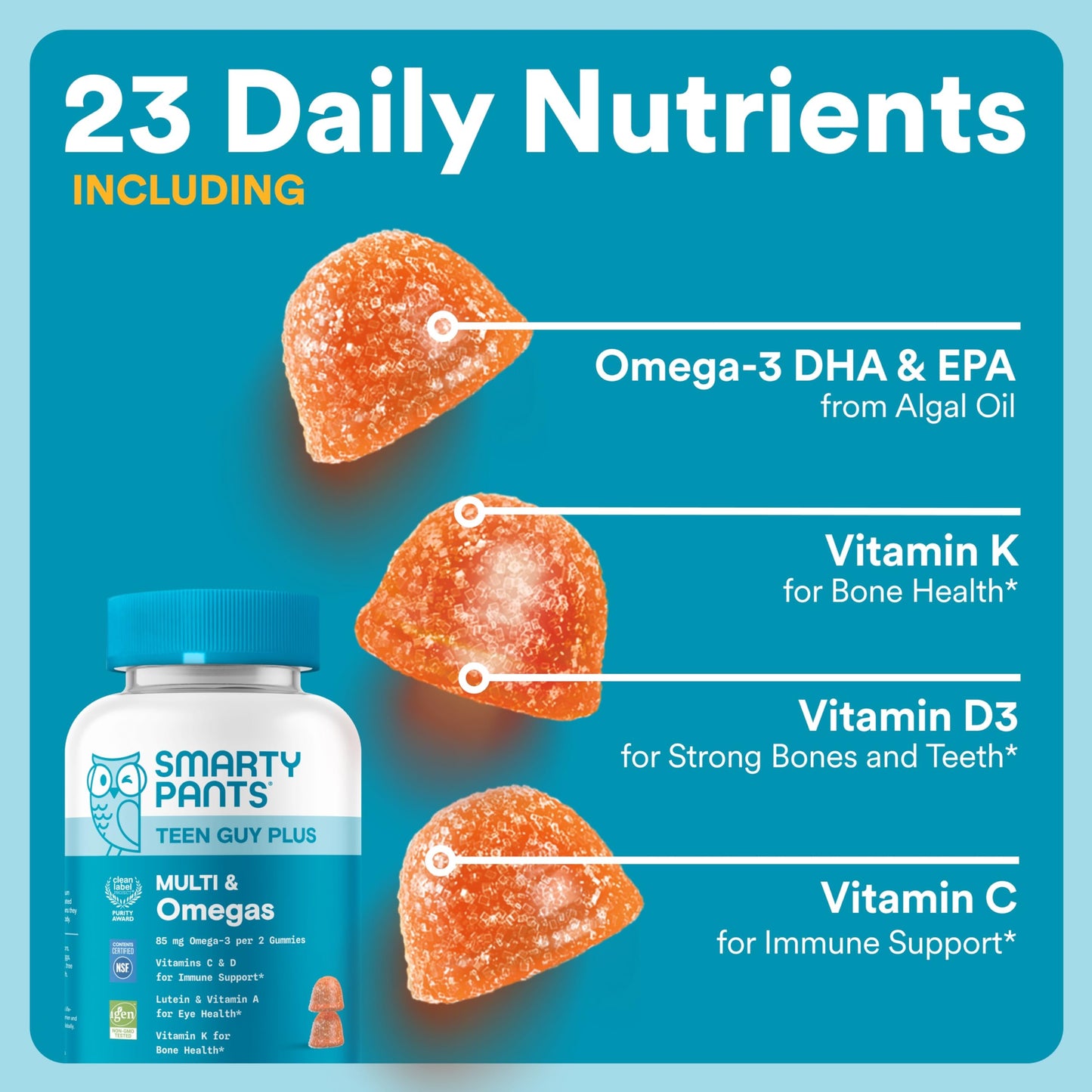 SmartyPants Mother & Son Daily Nutrition Bundle: Women’s + Teen Guy Multivitamin Gummies, 150 Gummies