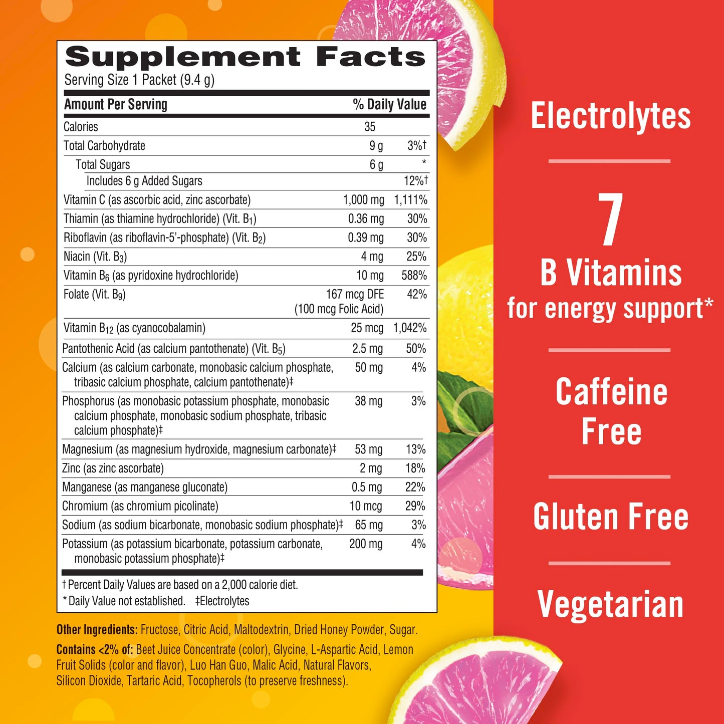 Emergen-C Vitamin C 1000mg Immune Support Powder Pink Lemonade, 9.9 Ounce