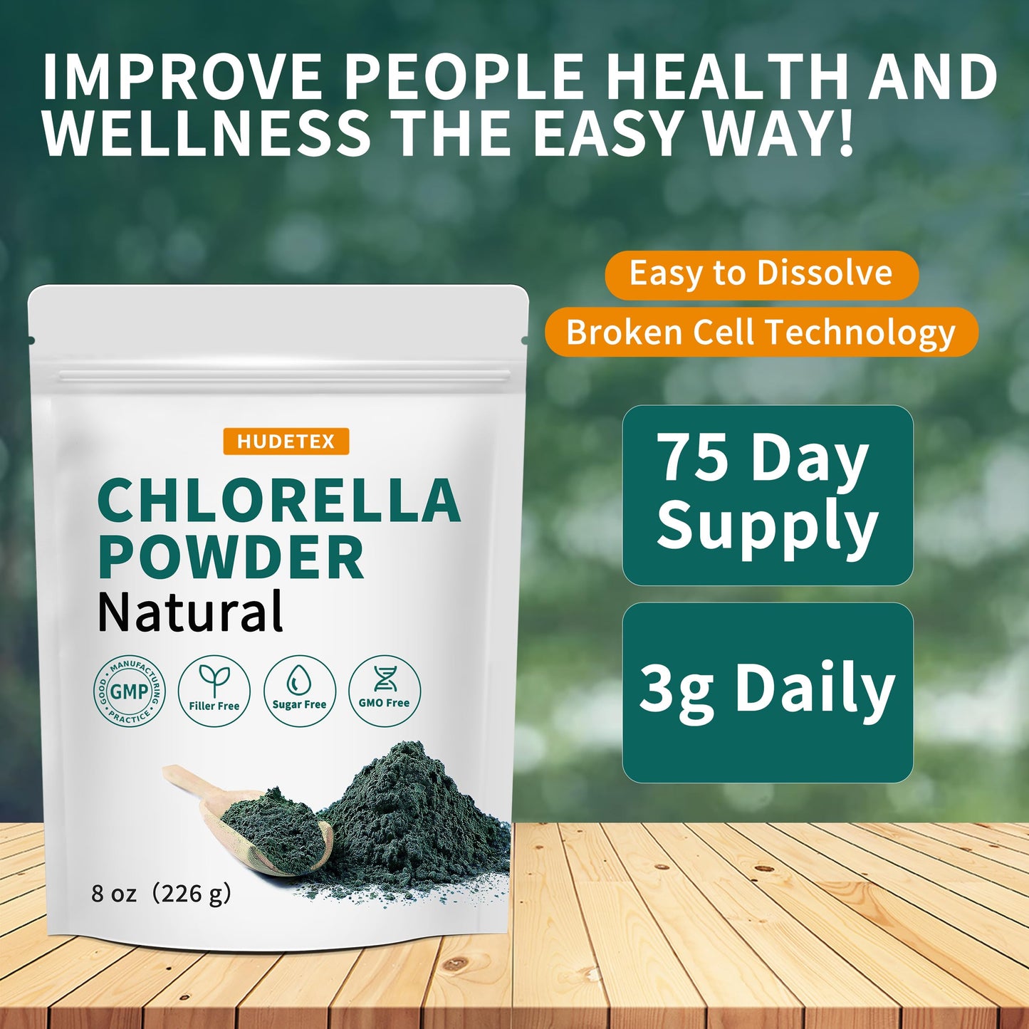 Hudetex Chlorella Powder 8 oz