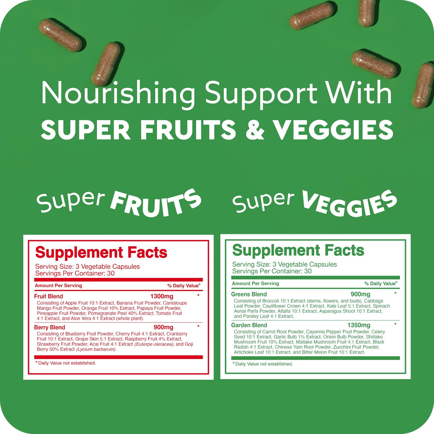 The Feel Great Vitamin Company Feel Great Fruit and Vegetable Supplements Capsules 90 Count