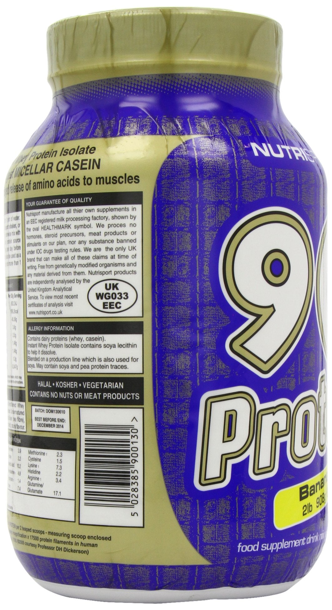 Nutrisport 90+ Protein Banana Protein Powder, 32 Servings