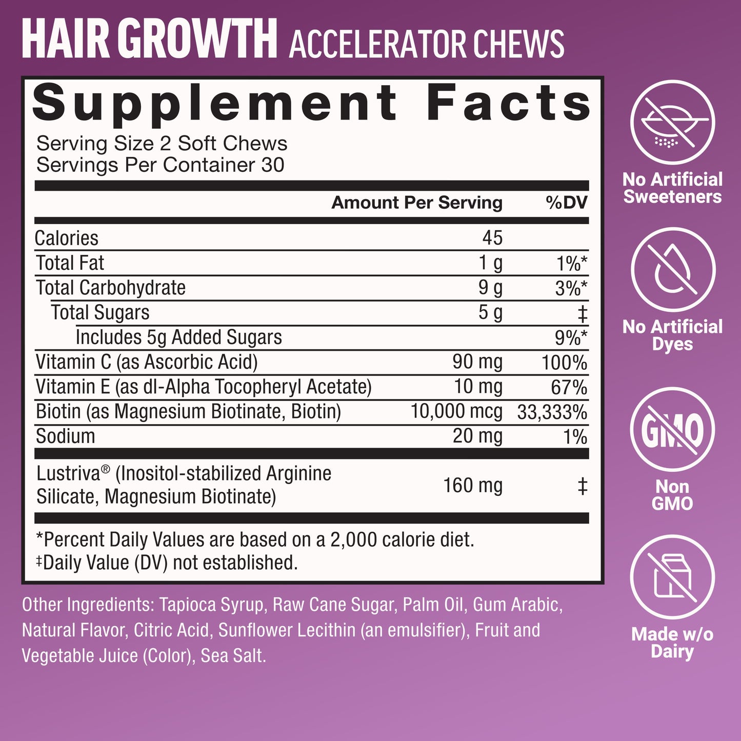 Force Factor Hair Growth Accelerator Soft Chews, 120
