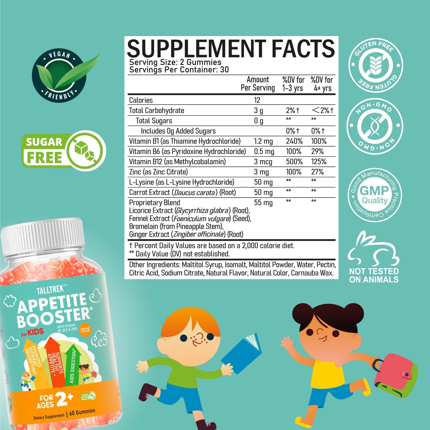 TallTrek Appetite Booster for Kids Gummies 60 Count