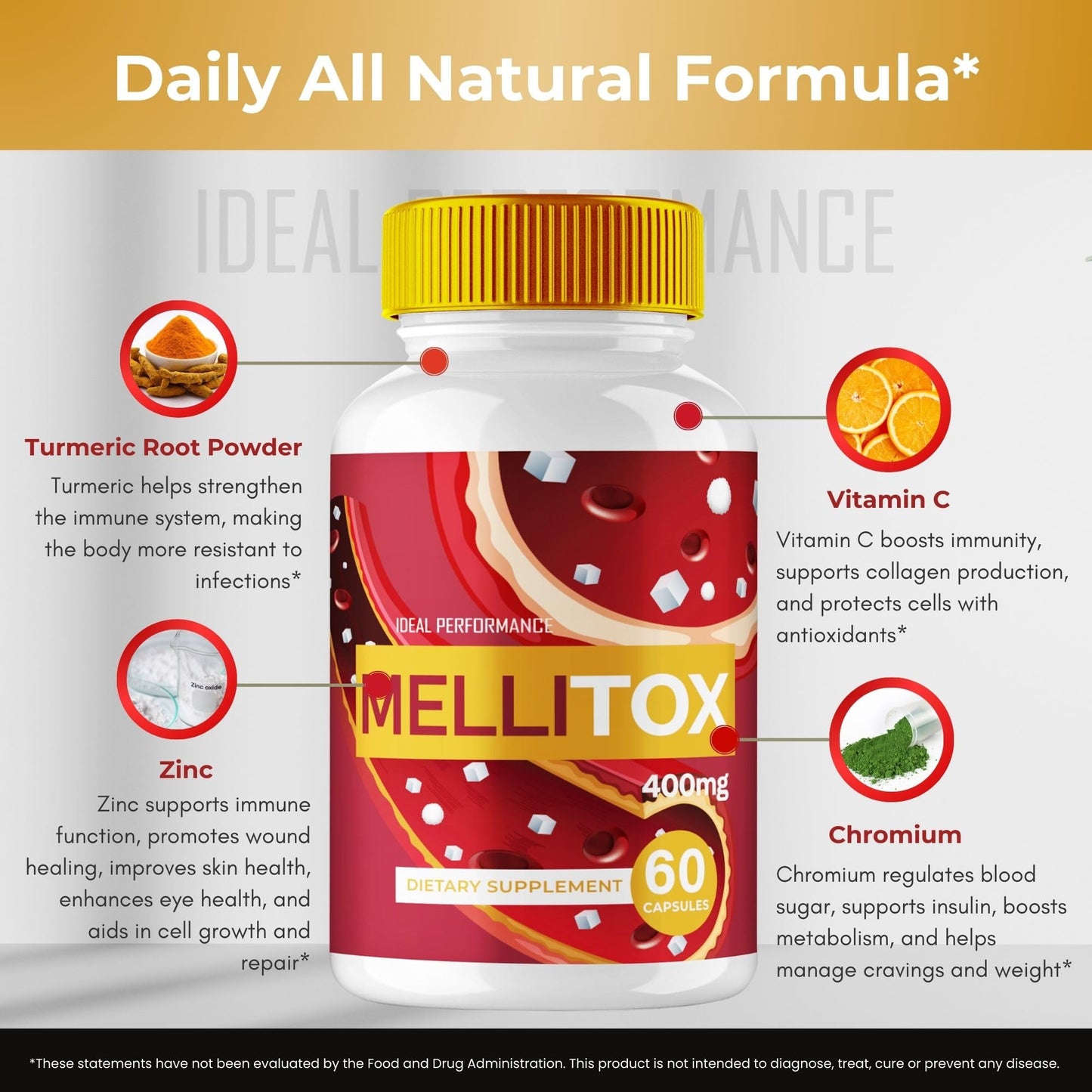 IDEAL PERFORMANCE MelliTox Capsule 300 Count