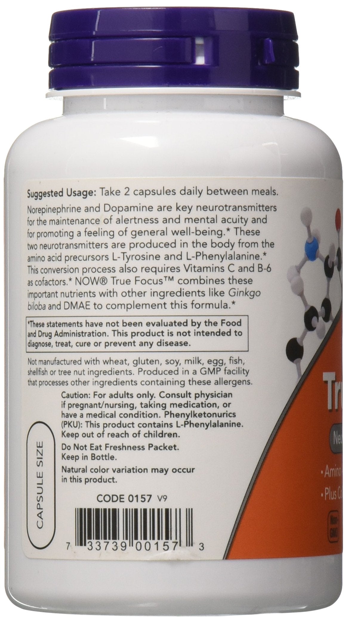 NOW Foods True Focus Capsules, 180