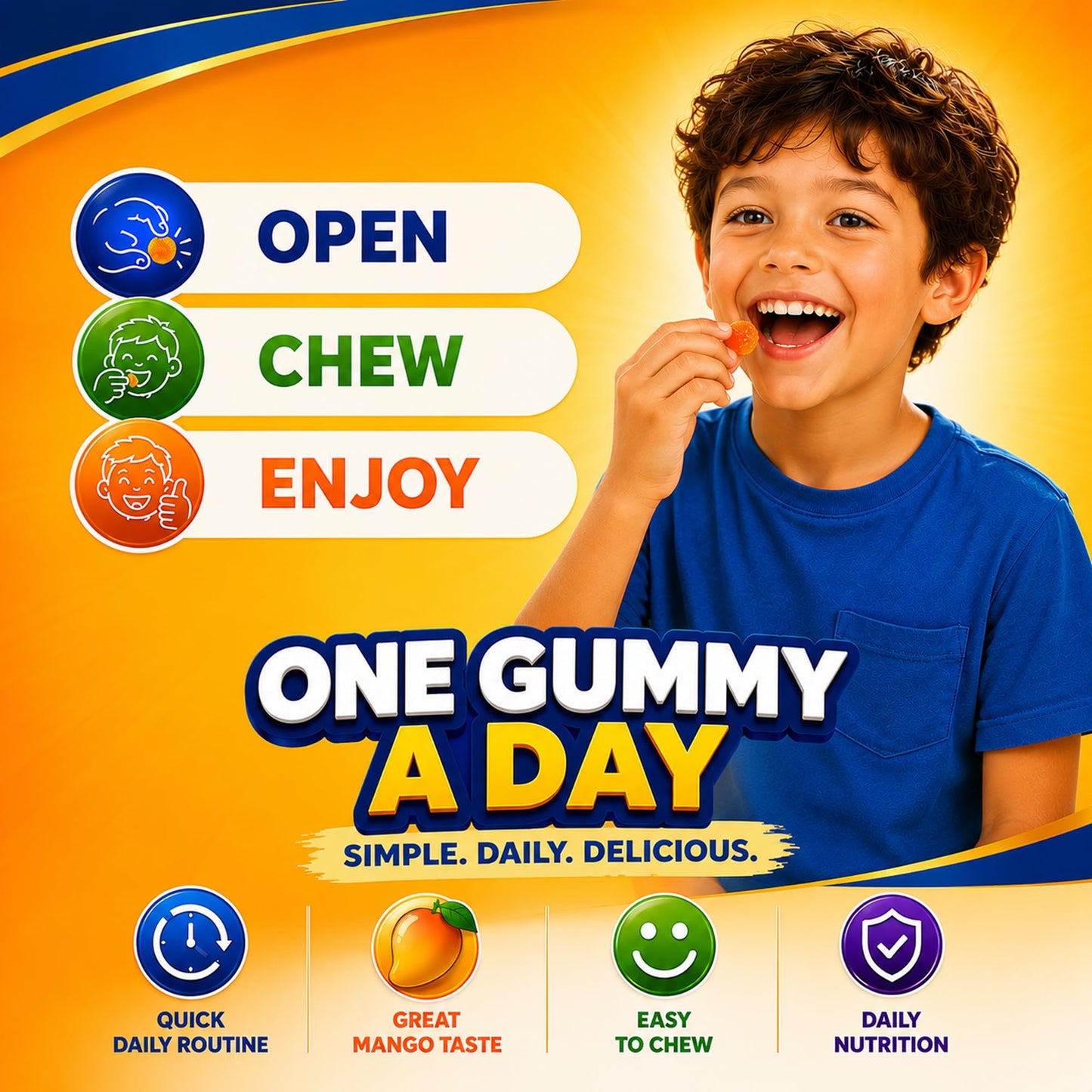 SCOTT'S EMULSION Cod Liver Oil Omega 3 Fish Oil Kids Gummies Mango 90 Count