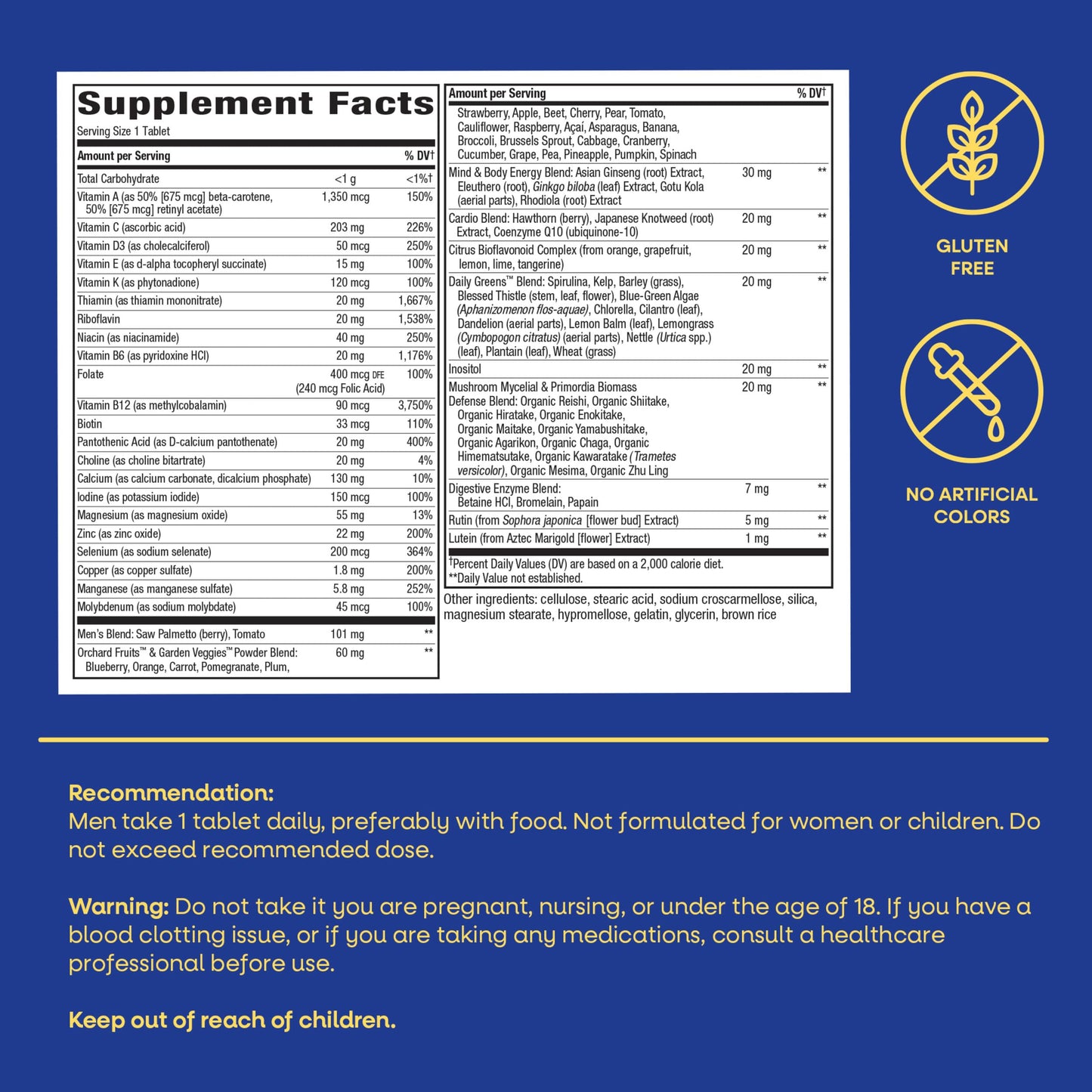 Nature's Way Alive! Ultra Potency Multivitamin for Men 50 Plus 60 Tablets