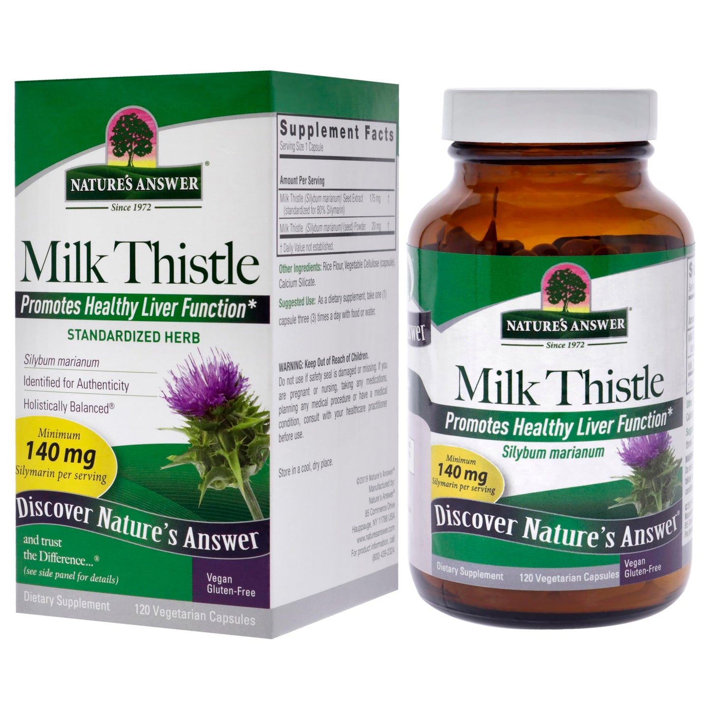 Nature's Answer Milk Thistle Seed Vegetarian Capsules 120 Capsules