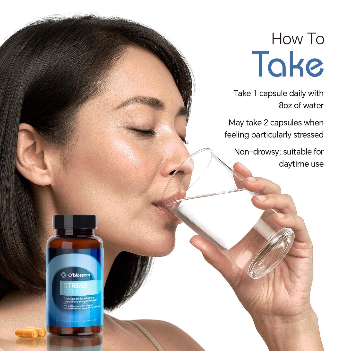 O'blossom Stress Release Ashwagandha Sensoril Zembrin 30 Capsules