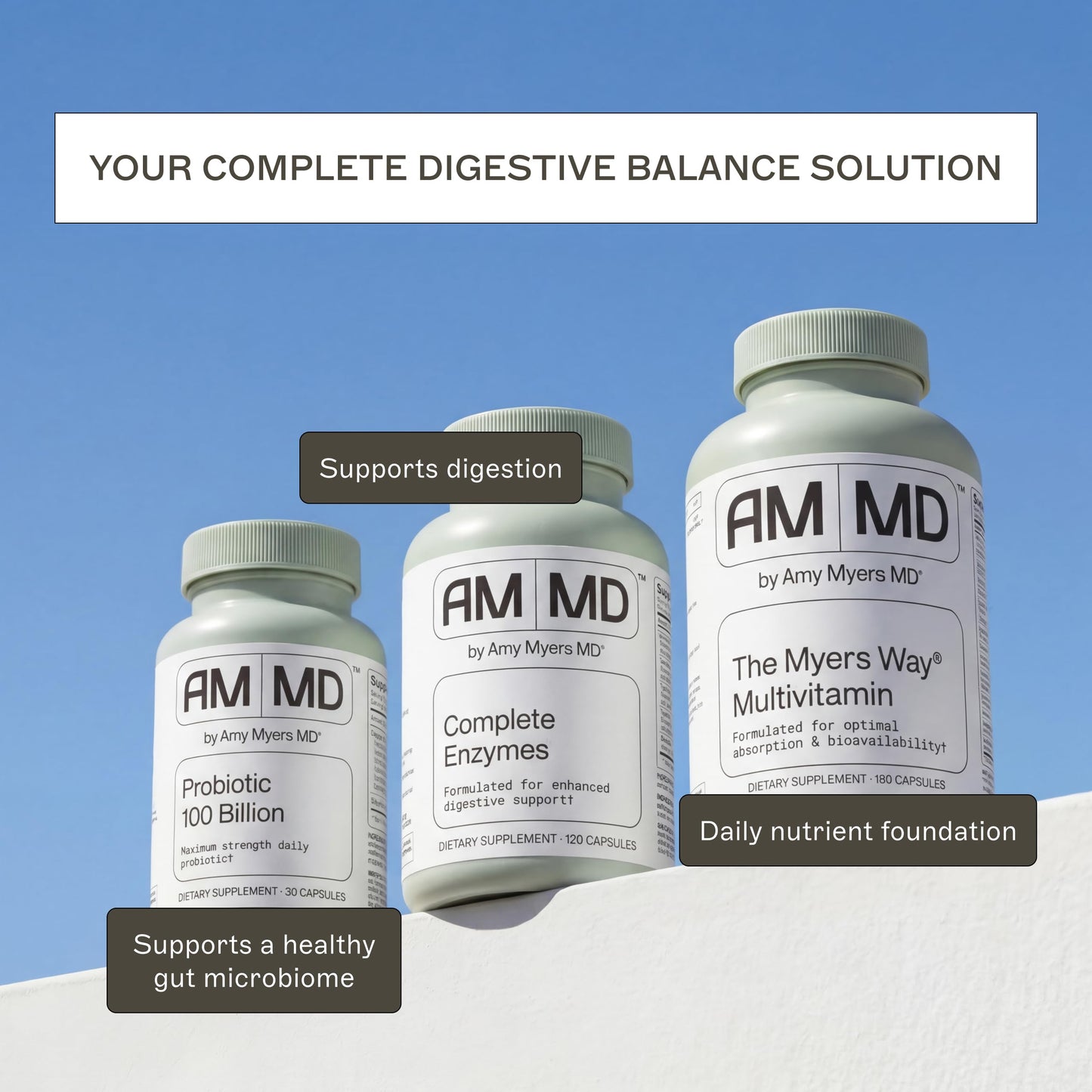 Amy Myers MD Probiotic Capsules 100 Billion - Maximum Strength Daily Probiotic - Gastrointestinal Health Supplement - Digestion & Immune Support, 30 Capsules