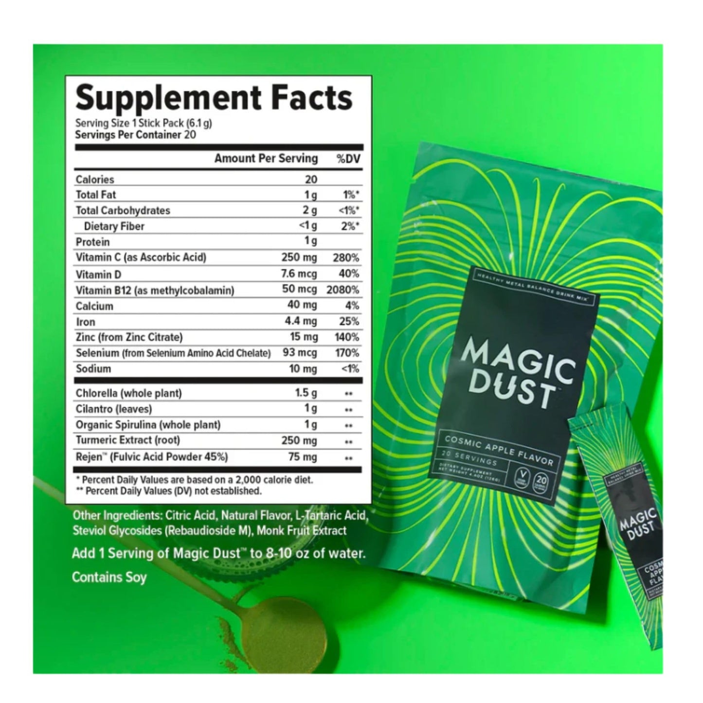 InnoSupps Magic Dust Super Greens Powder Cosmic Apple 4.4 Ounce (Pack of 1)