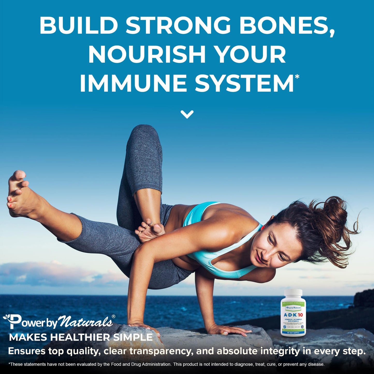 Power By Naturals ADK Vitamin Supplement Capsule, 180 Capsules