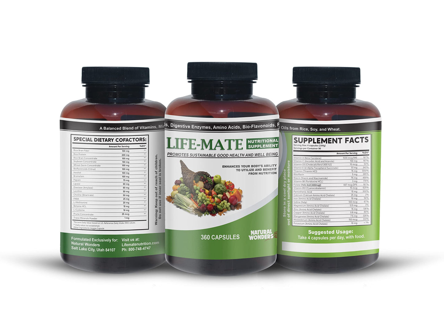 Natural Wonders Life Mate Multivitamin Supplement Prenatal Multivitamins for Women with Nutritional and Immune Support, 120 Capsules