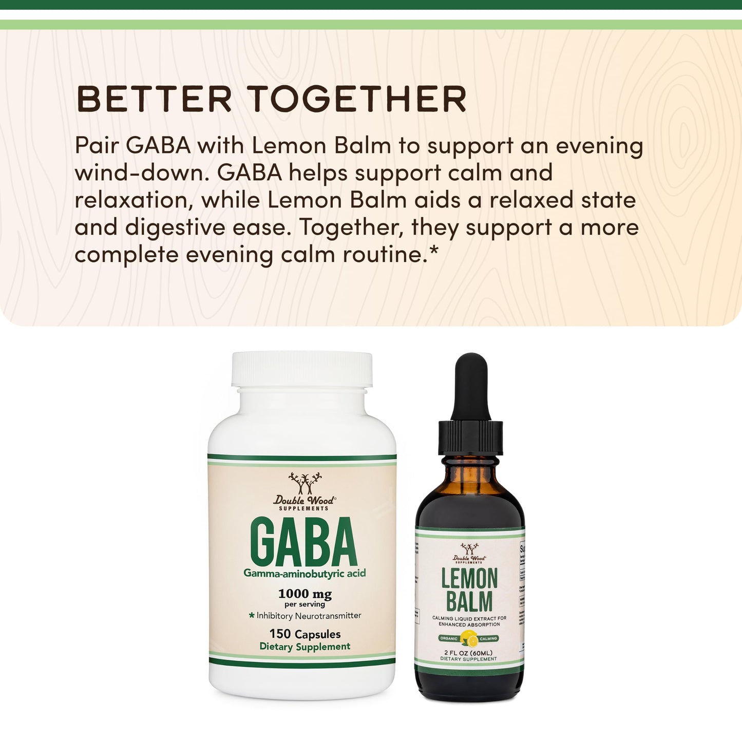 Double Wood Supplements GABA Supplement Capsule 150 Count