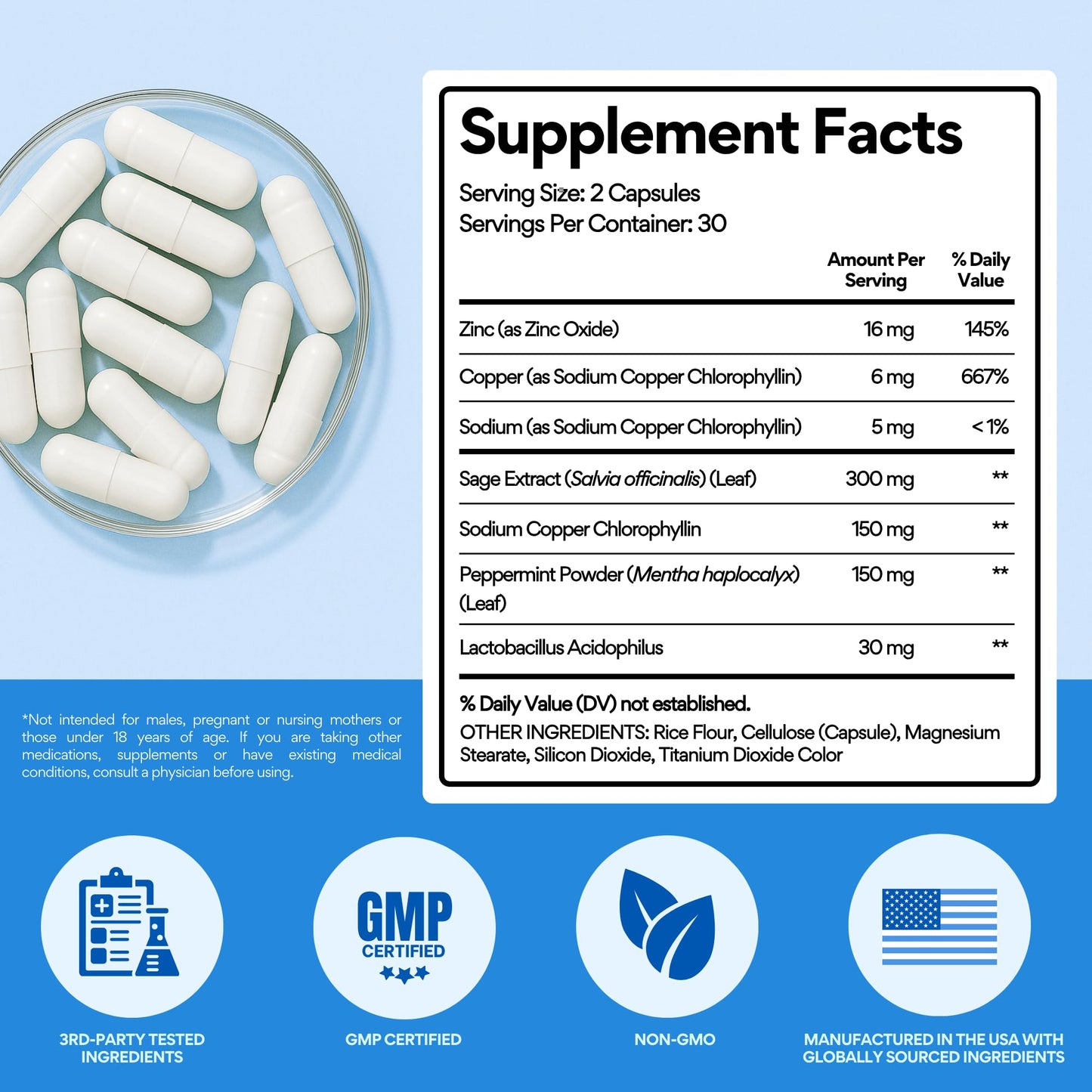 VoomVaya Bye Bye BO Body Deodorizing Supplement Chlorophyll Capsules 60 Capsules