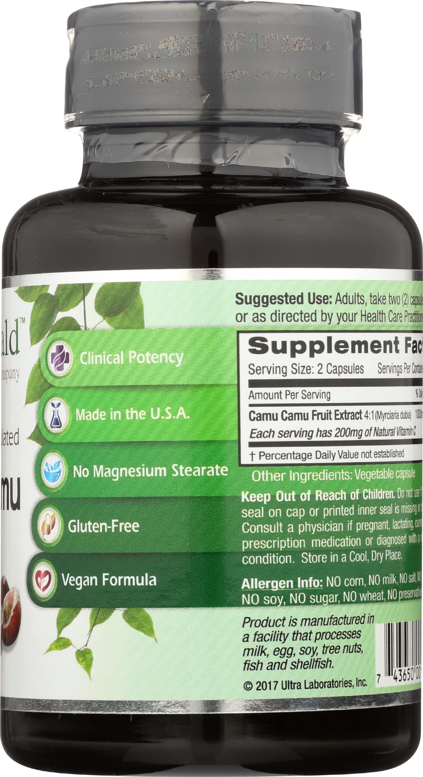 Emerald Labs Camu Camu Plant-Sourced Vitamin C, Bioflavonoids, Amino Acids & B Vitamins, 60 Capsules
