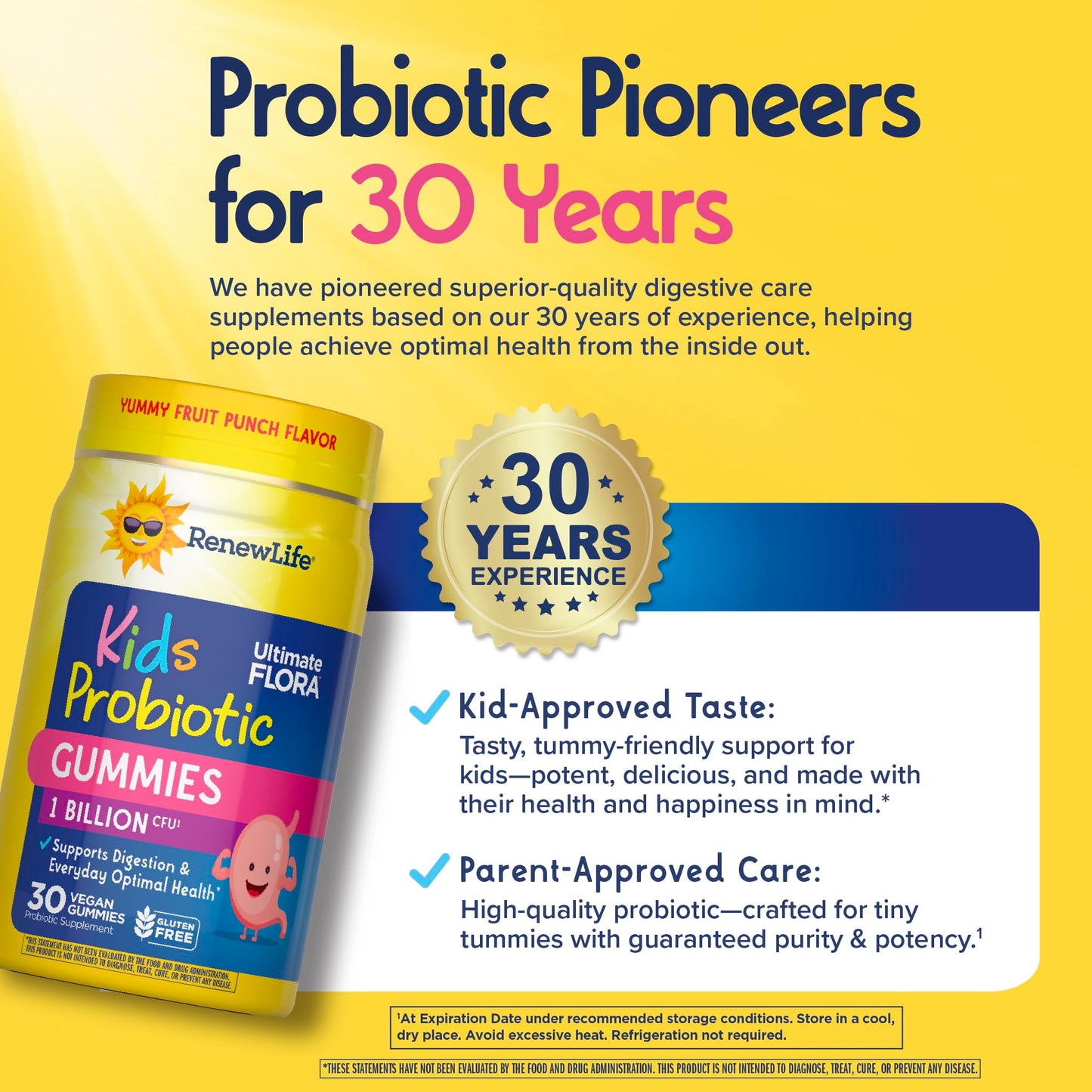 Renew Life Kids Raspberry Prebiotic and Probiotic Gummies 30 Count