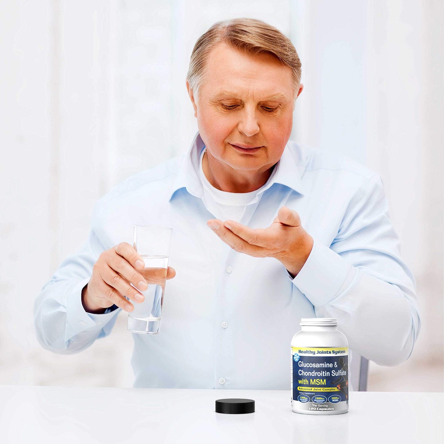 Healthy Joints System Glucosamine Chondroitin MSM Supplement for Joint & Bone Health 120 Capsules