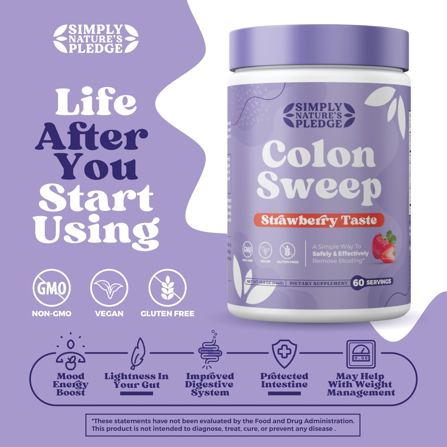 Colon Sweep Strawberry Psyllium Husk Powder 48