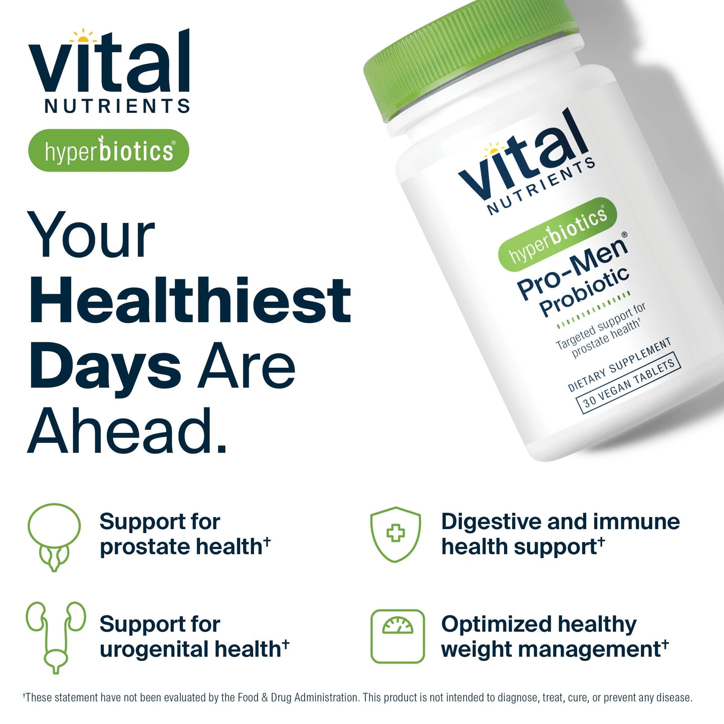 Hyperbiotics Vital Nutrients Pro Men Probiotics Tablets, 30 Count