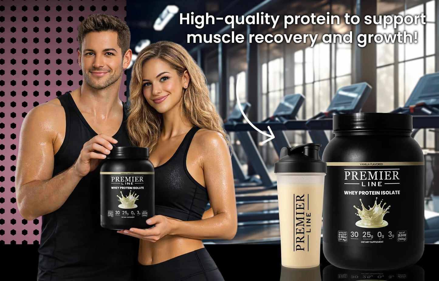 Premier Line Whey Protein Isolate Powder, 1 Ounce Pack of 1