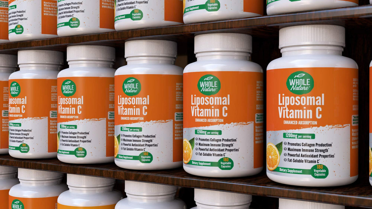 Whole Nature Liposomal Vitamin C Supplement 1200 mg 180 Capsules