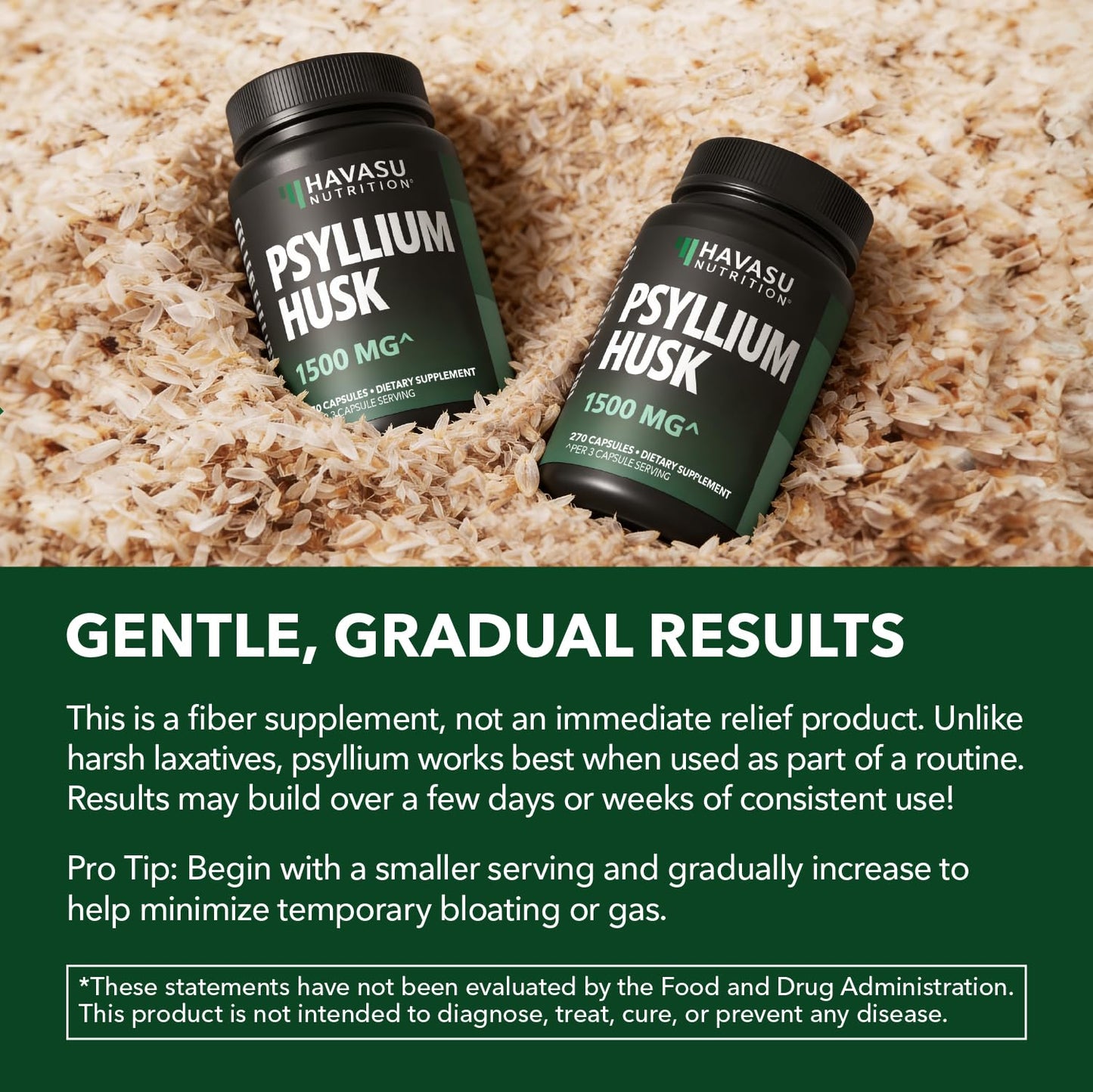 HAVASU NUTRITION Vegan Psyllium Husk Fiber Capsules, GLP-1 Nutritional Support, 270 Capsules