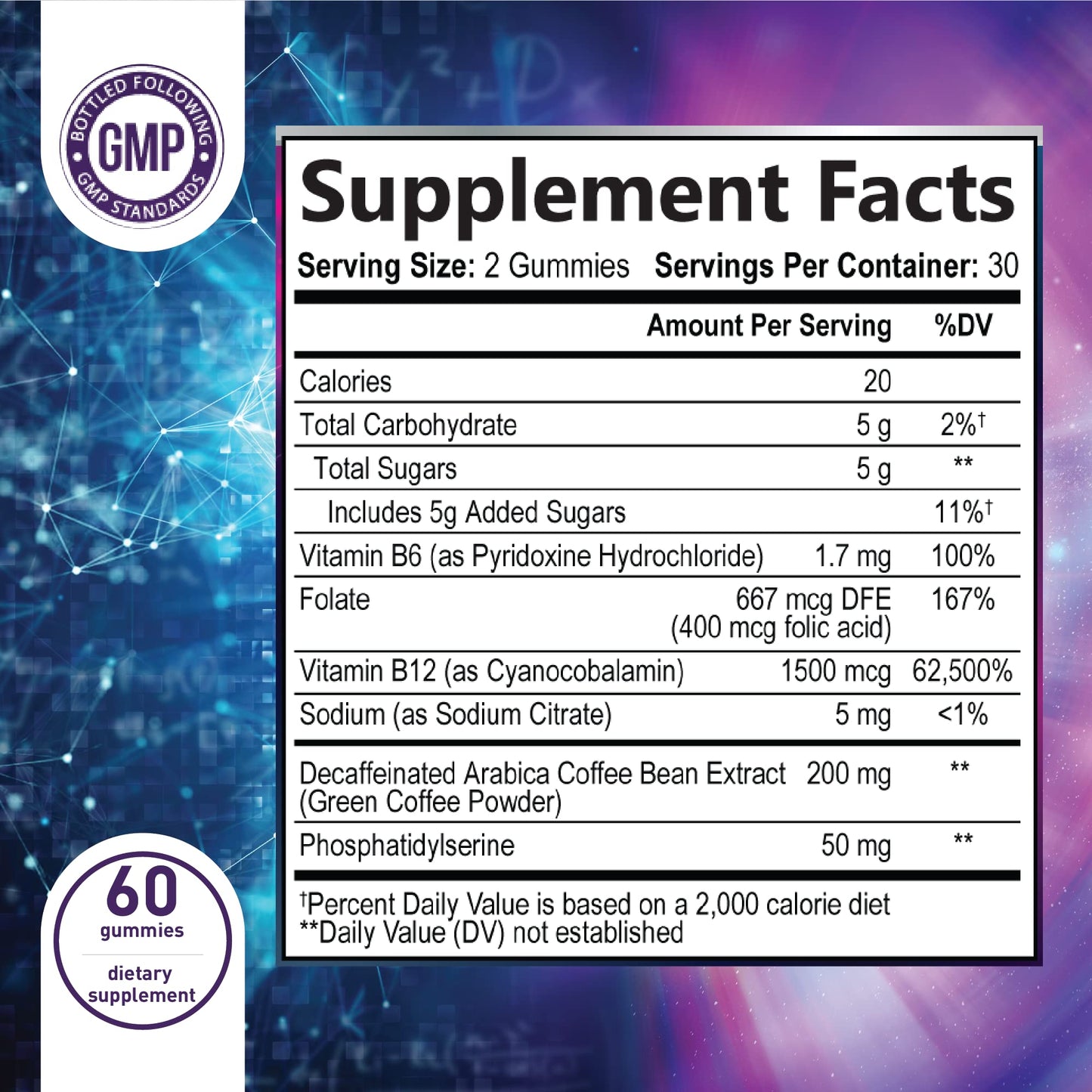 Built by Nature Nootropic Brain Booster Gummies - 60 Gummies