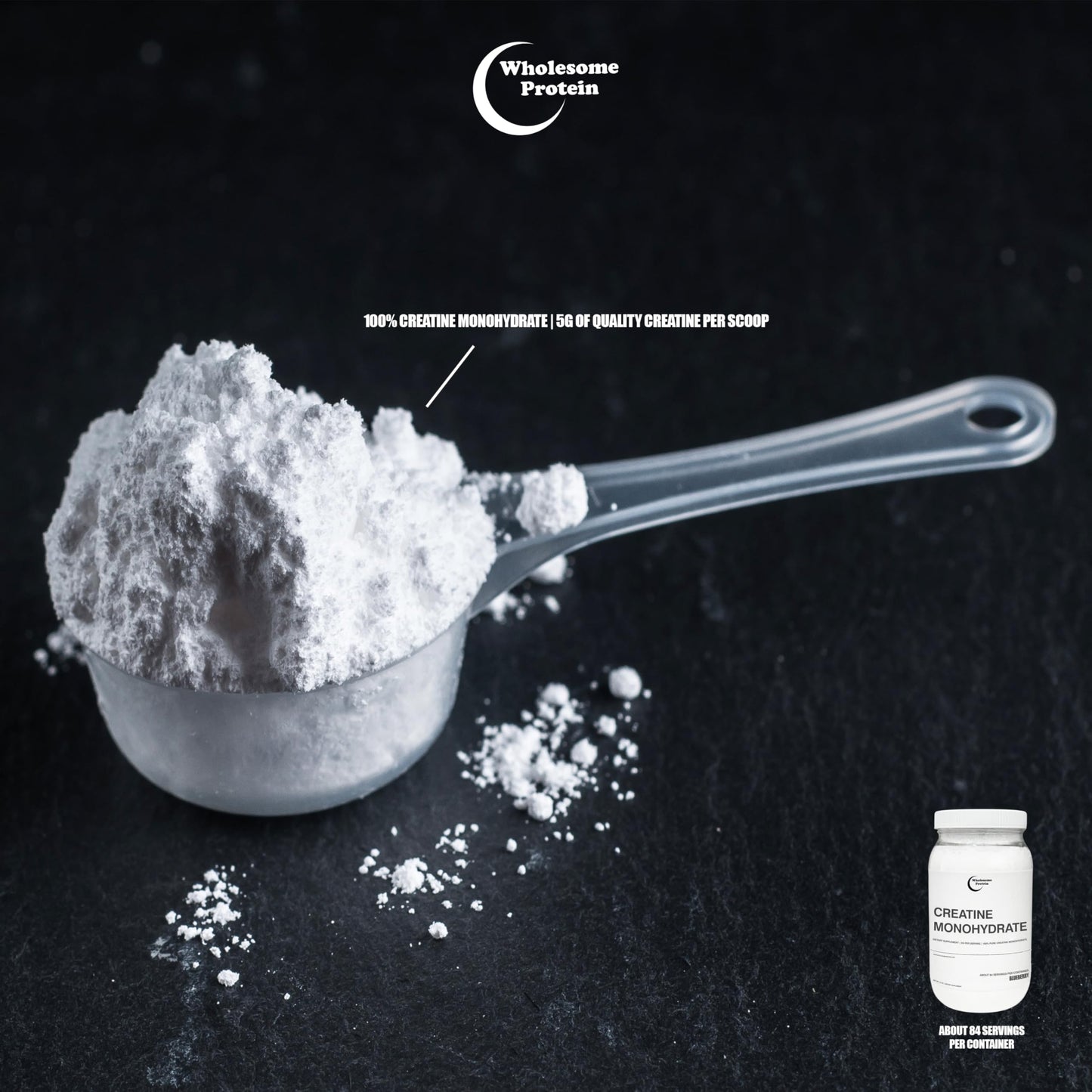 Wholesome Protein Creatine Monohydrate Powder, 5 g per scoop, Pack of 2000