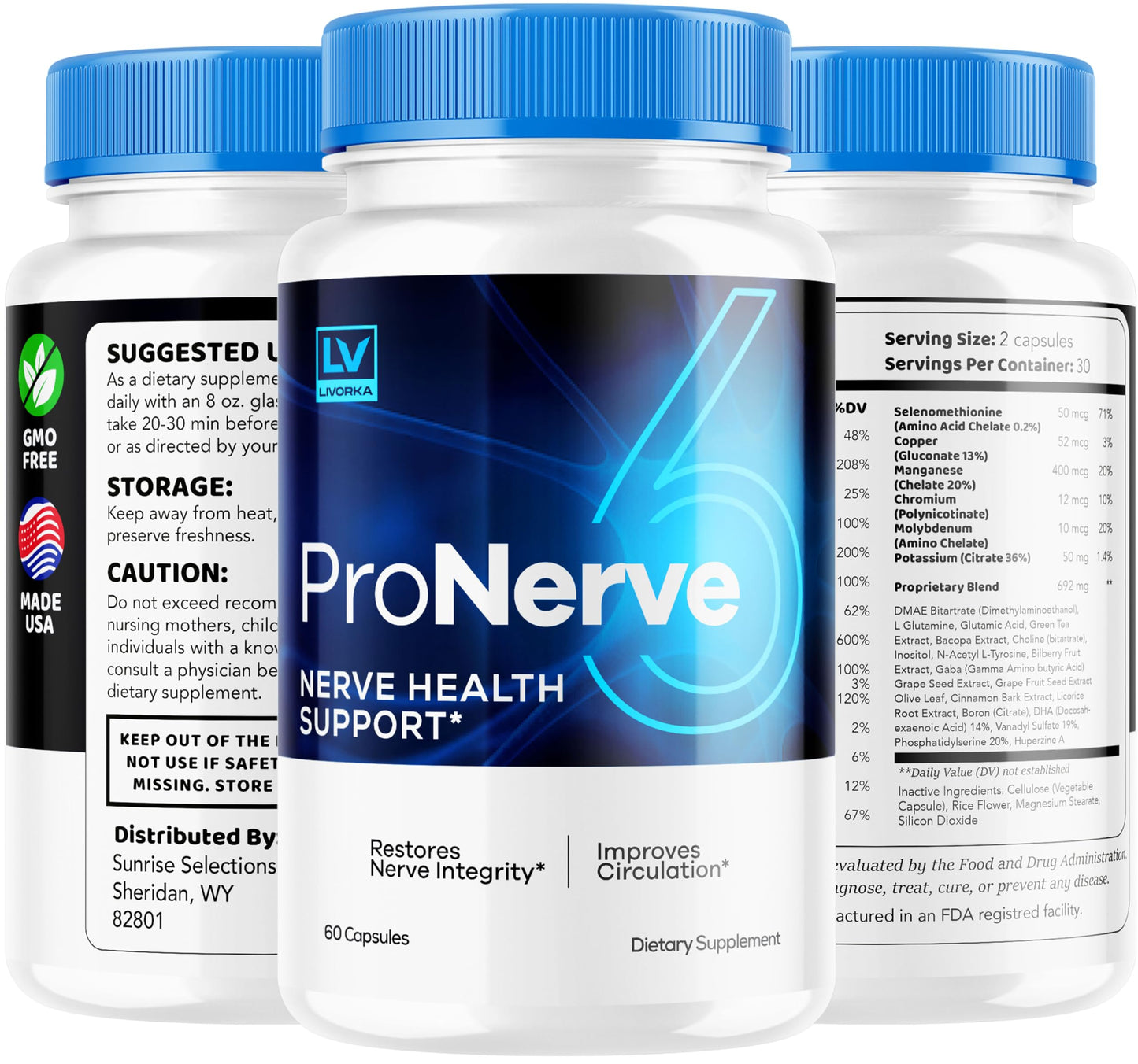 The Sunrise Brand Pronerve 6 Capsules, 60 Count