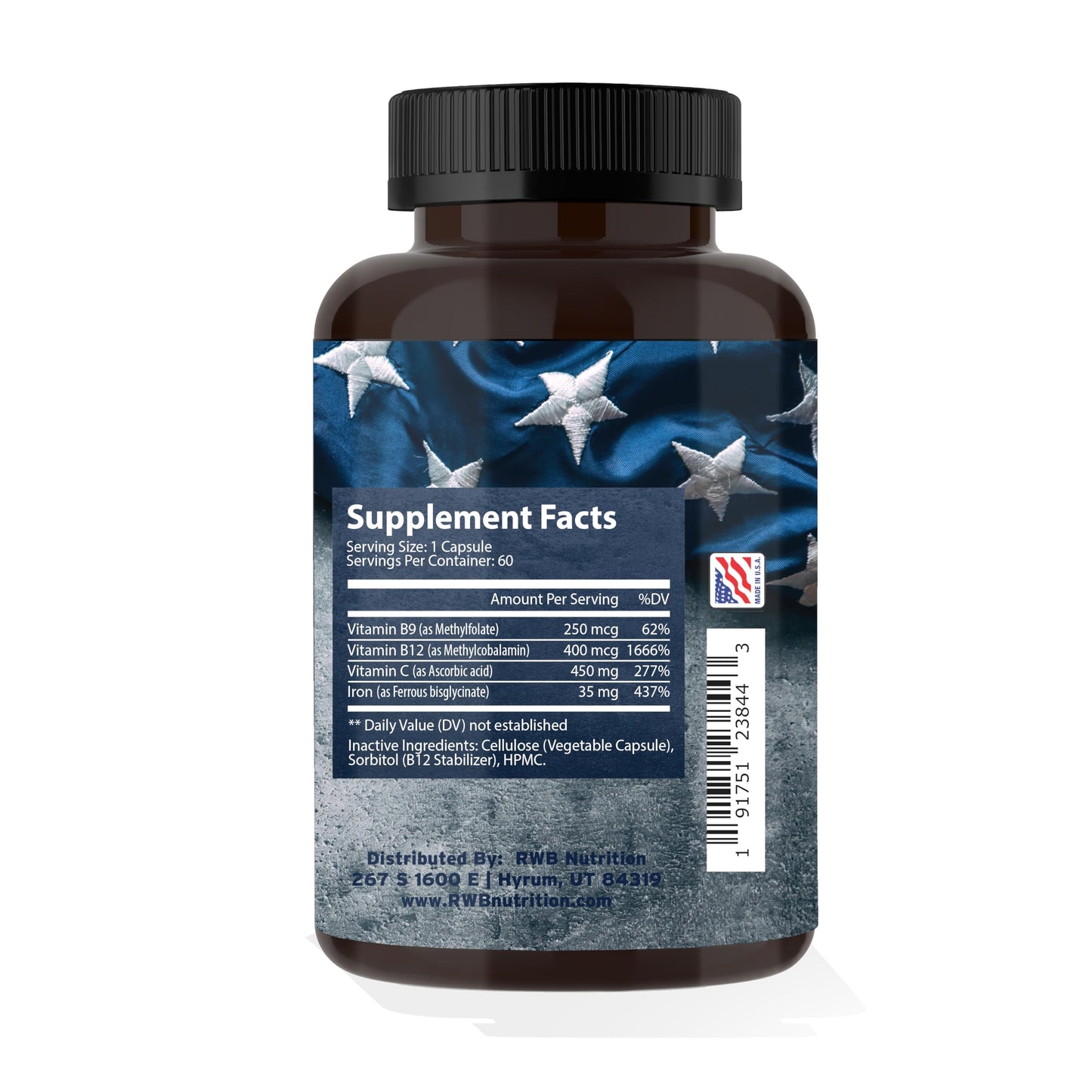 RWB Iron Glycinate 35 mg Capsules, 60 Count