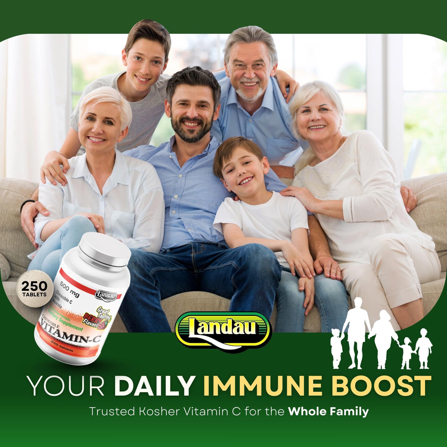 LANDAU Vitamin C 500mg Tablet, 250 Tablets