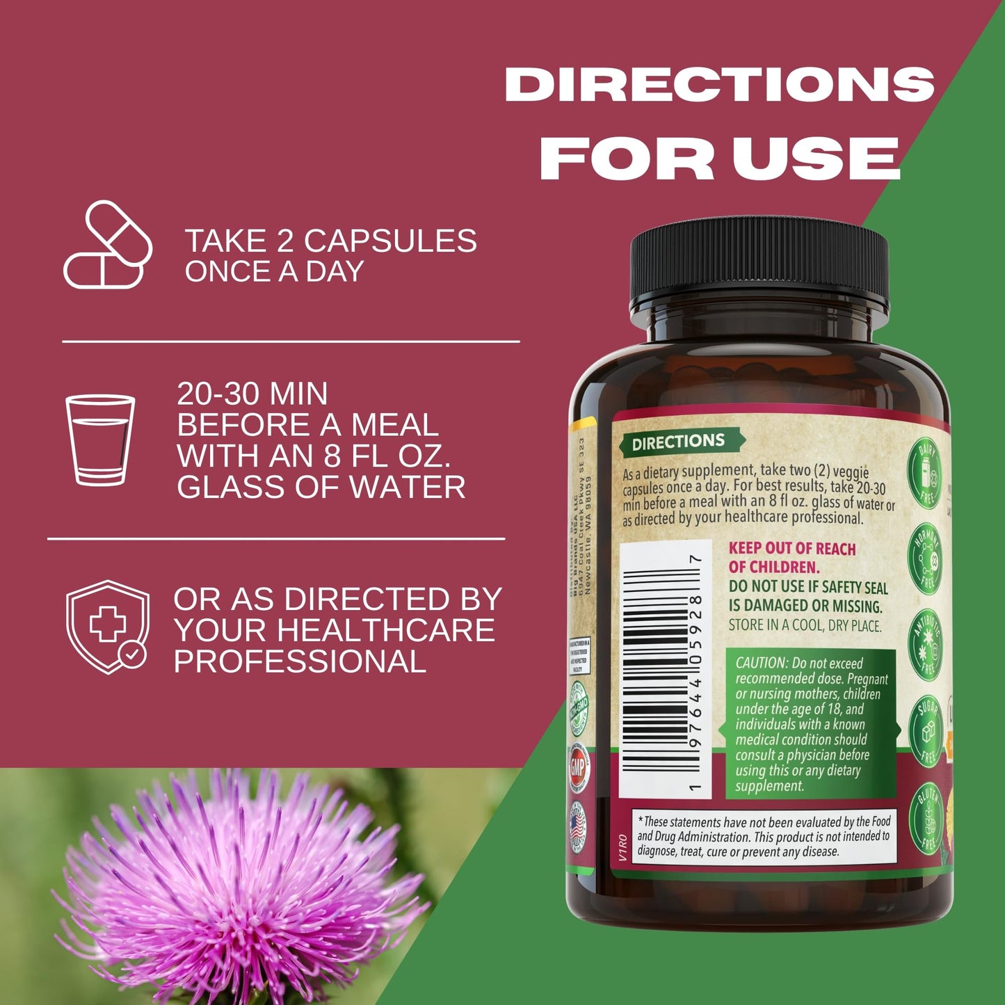 WHOLE WORLD WELLNESS Advanced Liver Cleanse Detox & Repair Formula with Milk Thistle Capsules, 90 Capsules