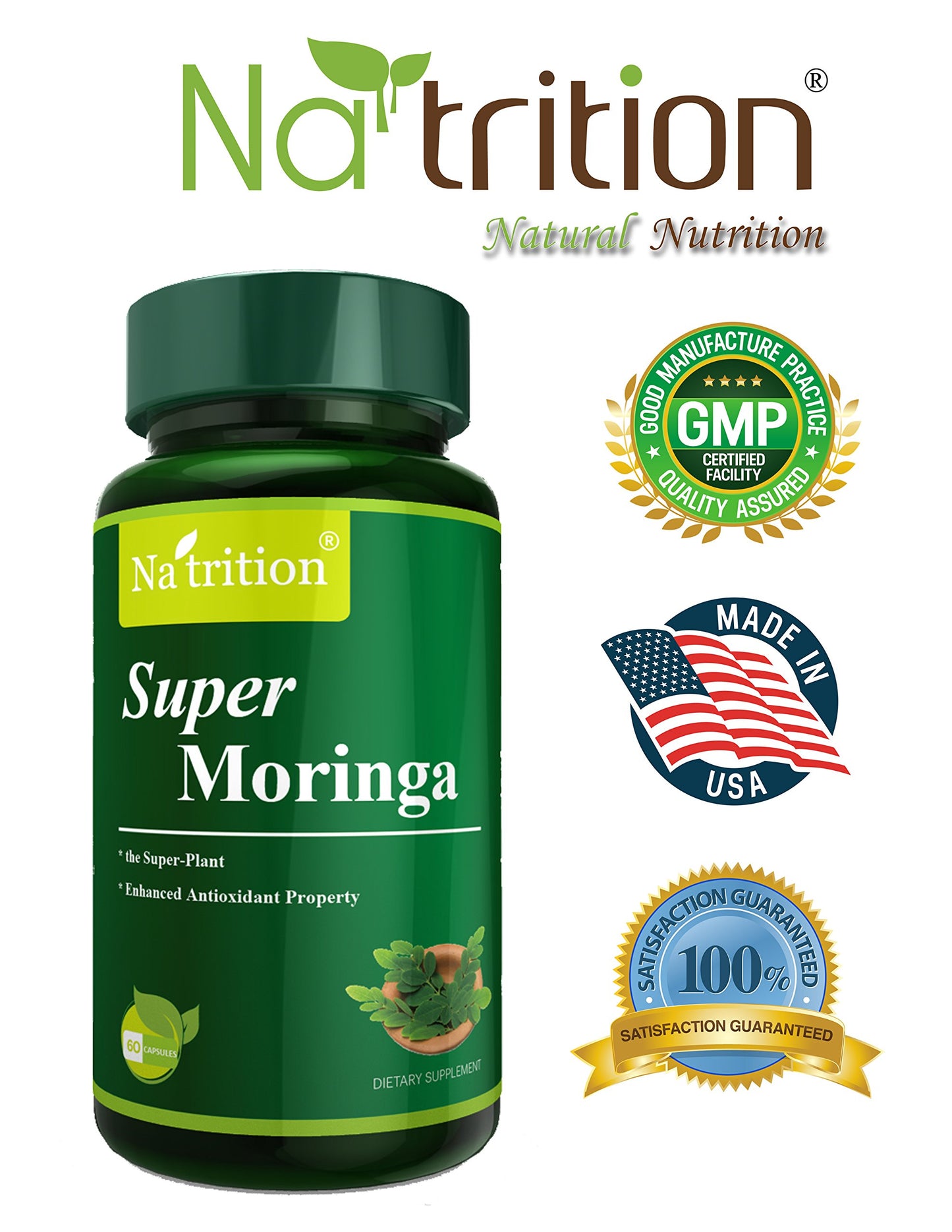 Na'trition Organic Moringa 60 Capsules
