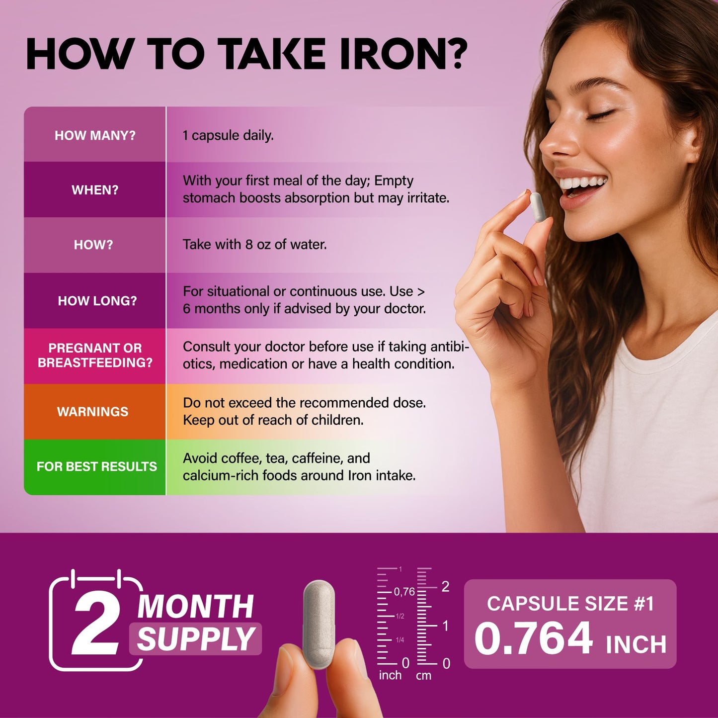 NutraHarmony Iron Supplement for Women Capsule 60 Capsules