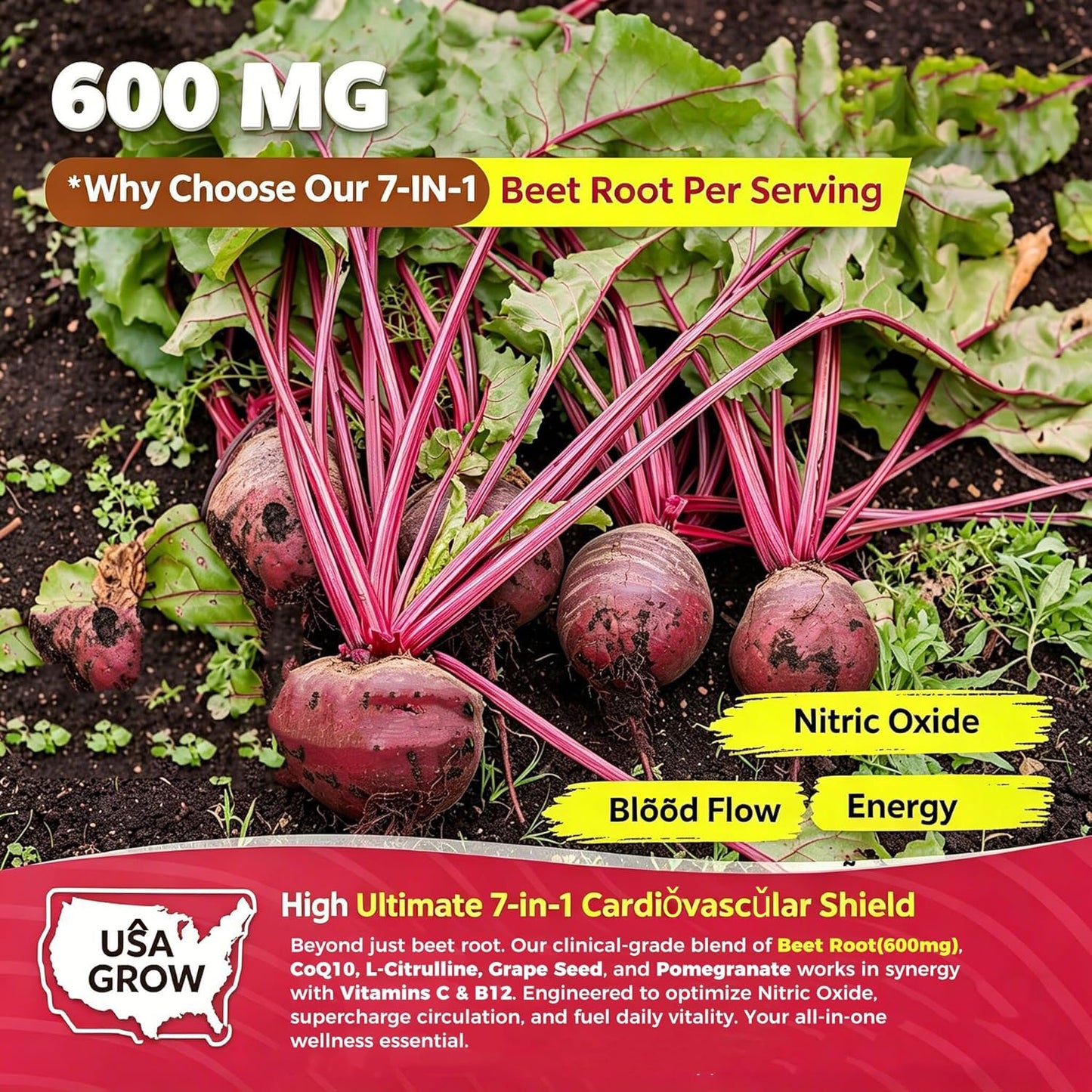ELLAMENTZ Beet Root Gummies 120 Count