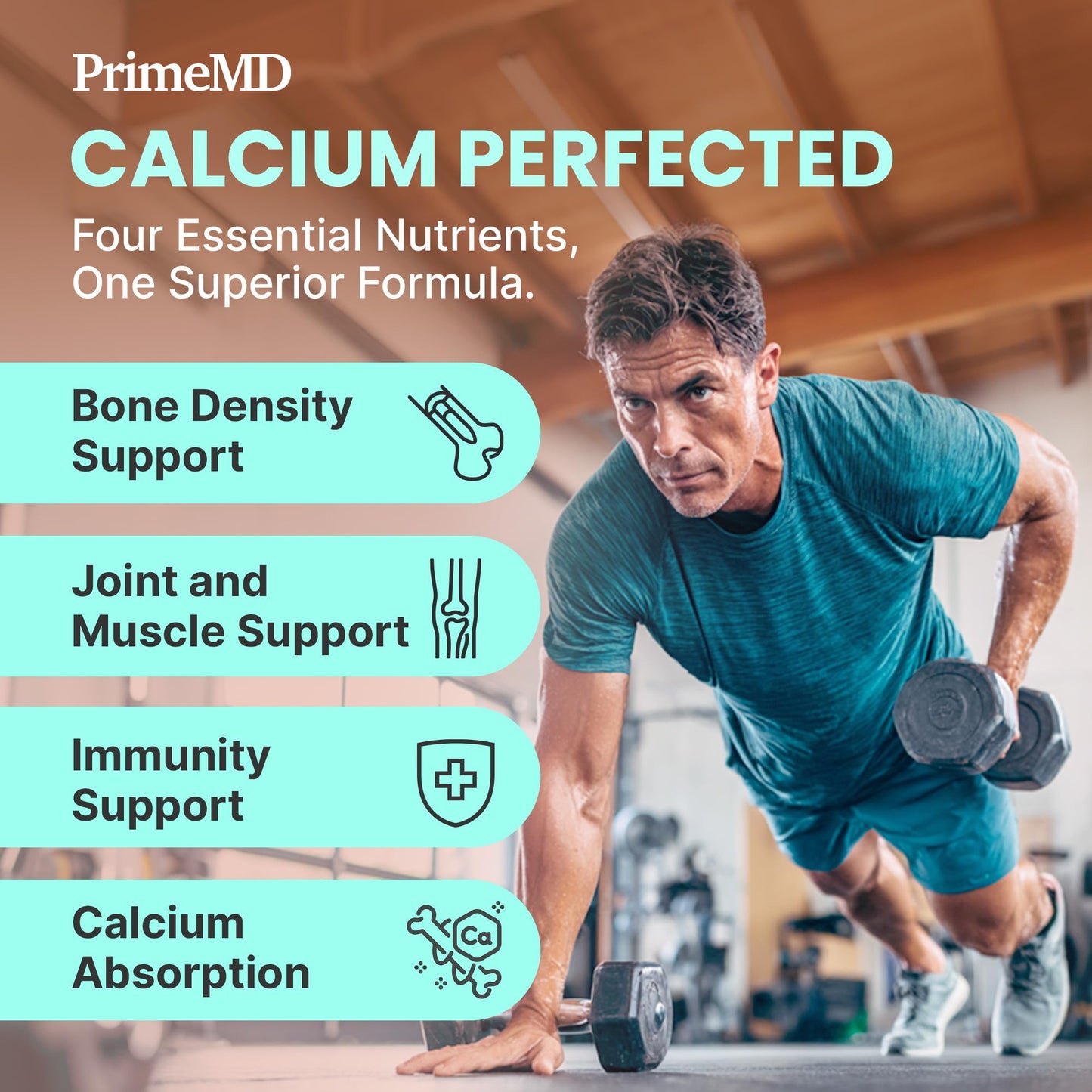 PrimeMD 4-in-1 Calcium Supplements for Women & Men Capsules 120 Count