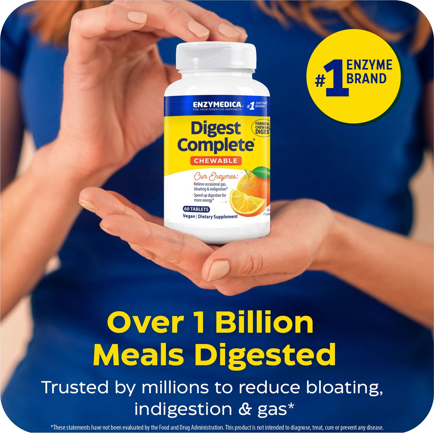 Enzymedica Digest Complete Chewable Digestive Enzyme Supplement, 60 Tablets