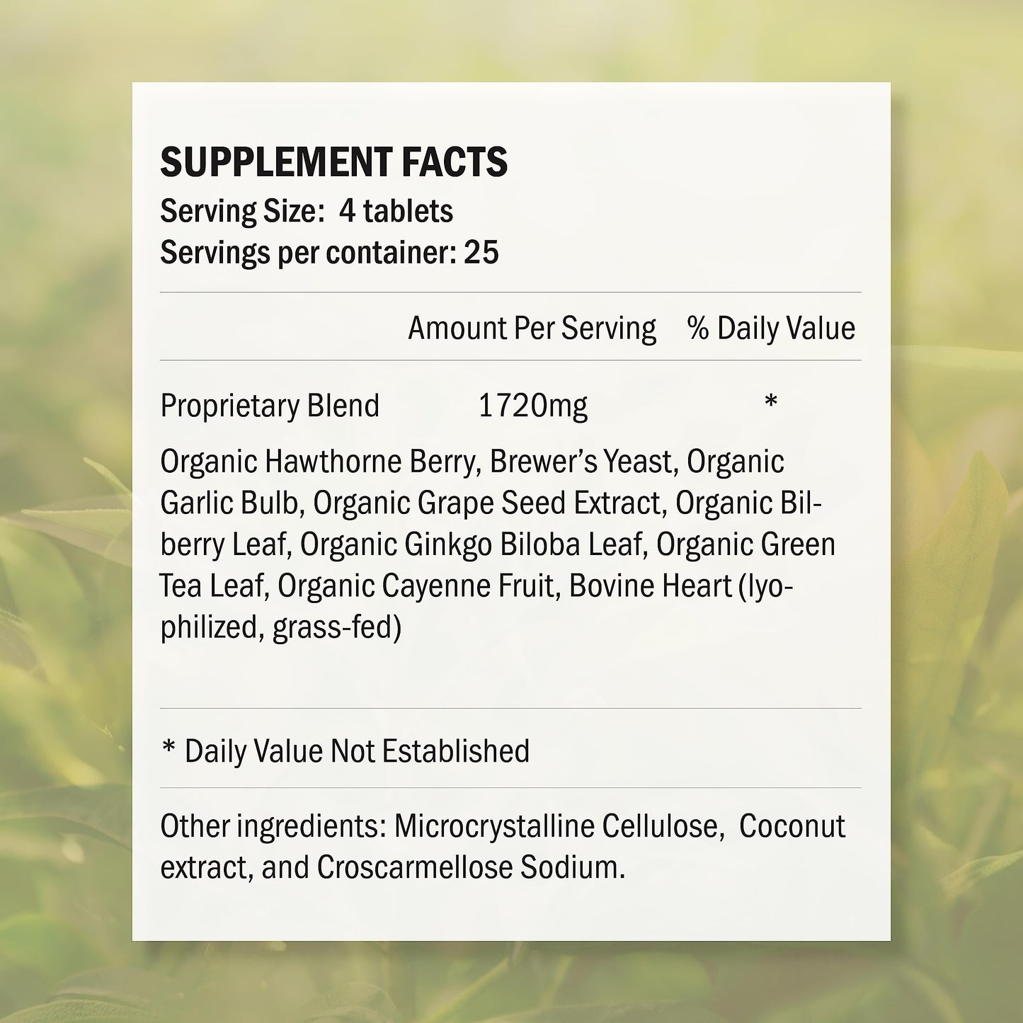NutriPlex Formulas Cardio Food Supplement Tablet 100 Tablets